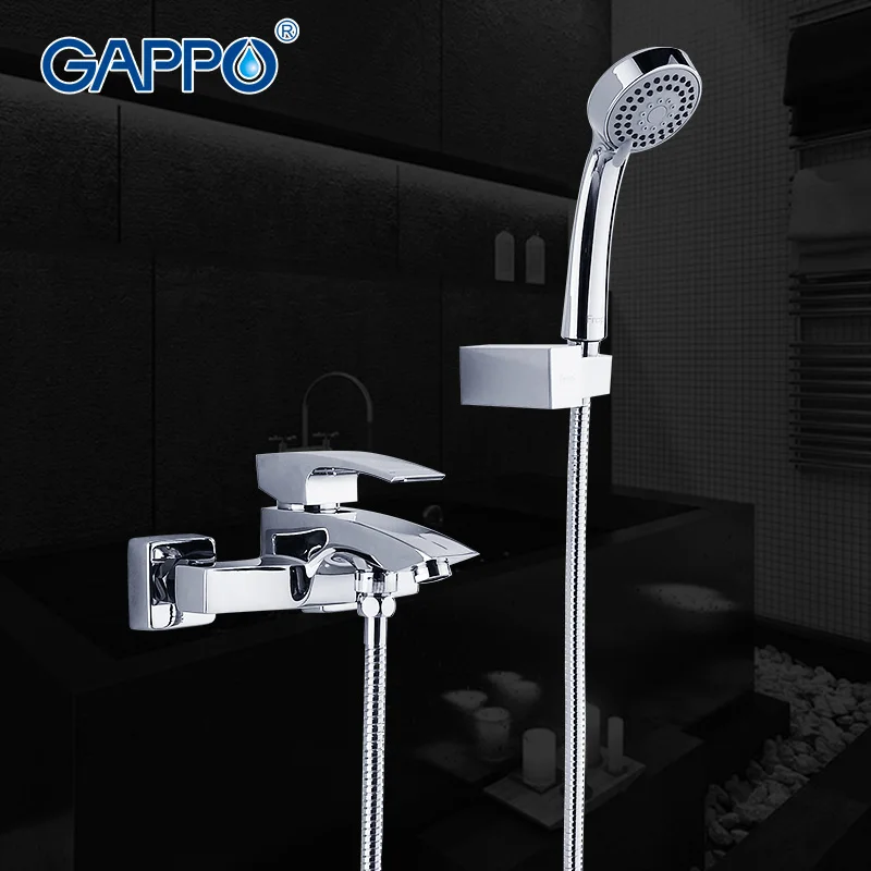 

GAPPO Chrome Plated Bathtub Faucet With Handheld Shower Bathtub Sink Taps Mixer Shower Washroom Restroom Copper Body Faucets