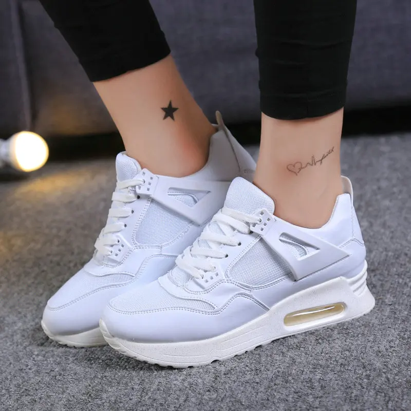 

2017 new Brand fashion Air Mesh lightweight shoes Breathable flats women soft casual shoes Student lace up women shoes SA-72