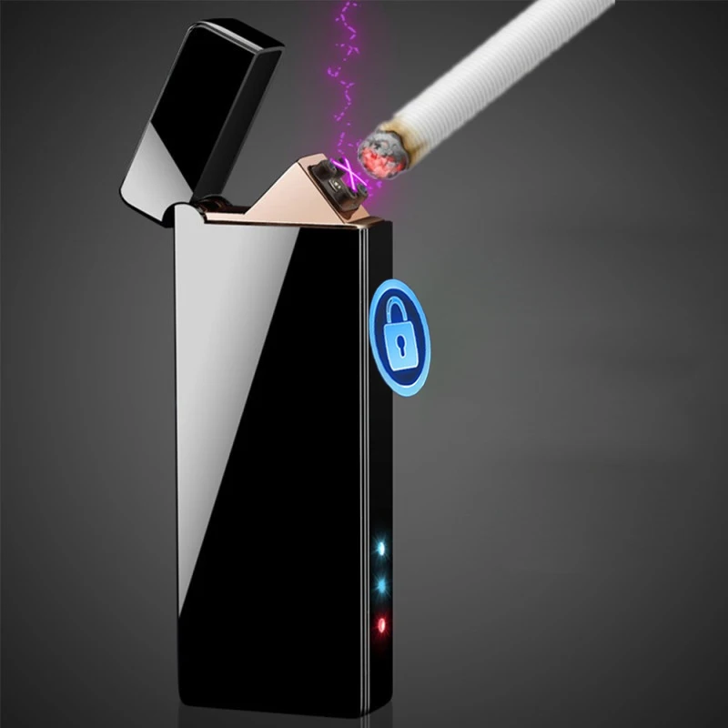 Гаджеты для мужчин двойная дуга Электронная Зажигалка USB перезаряжаемая