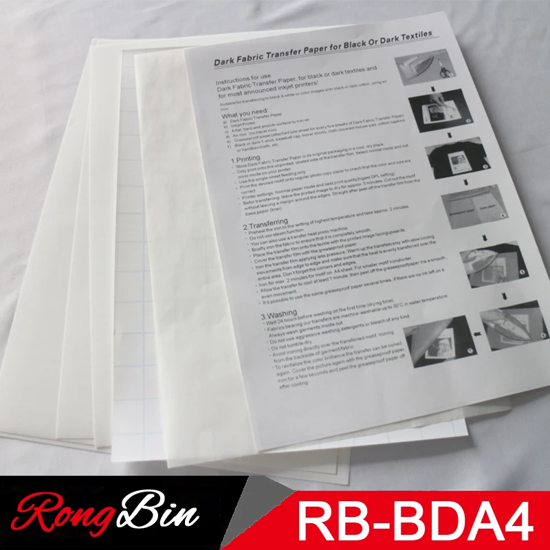 100 листов сублимационная машина темная бумага А4 футболка струйная темная хлопковая ткань переводная бумага для текстильной ткани