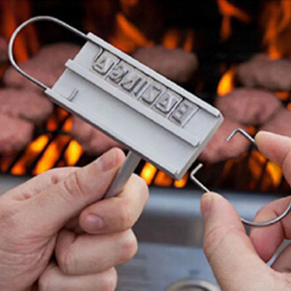 BBQ tools Personality Steak Meat Barbecue BBQ Meat Branding Iron With Changeable Letters Accessories Changeable 55 Letters (4)