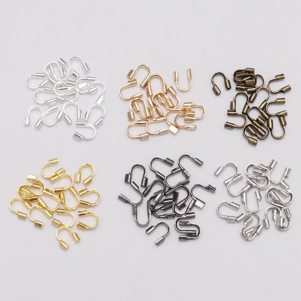 100 pcs/lot 4.5x4mm fil protecteurs fil garde gardien protecteurs boucles U forme accessoires fermoirs connecteur pour la fabrication de bijoux