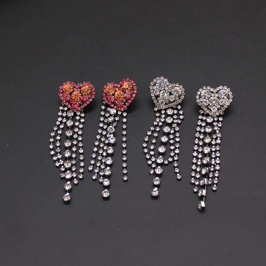 

Baroque heart stud earrings peach heart stud earrings versatile simple personality dual-use long heart-shaped earrings 816