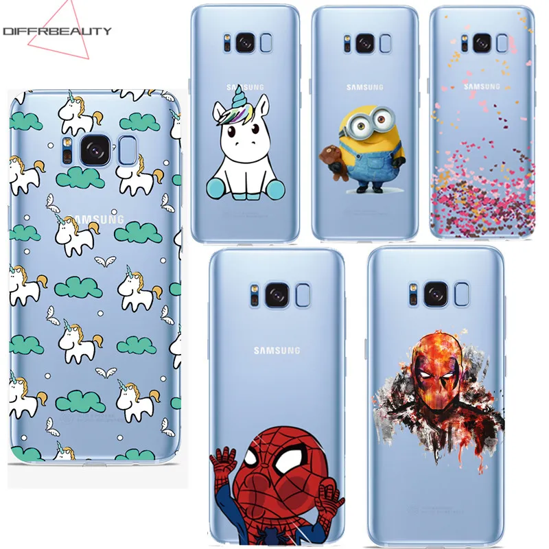 

DIFFRBEAUTY Fashion Deadpool Unicorn Minions Ironman Soft Back Phone Case Cover for Samsung Galaxy S8 6 4 5 7 Edge J5 7 Coque