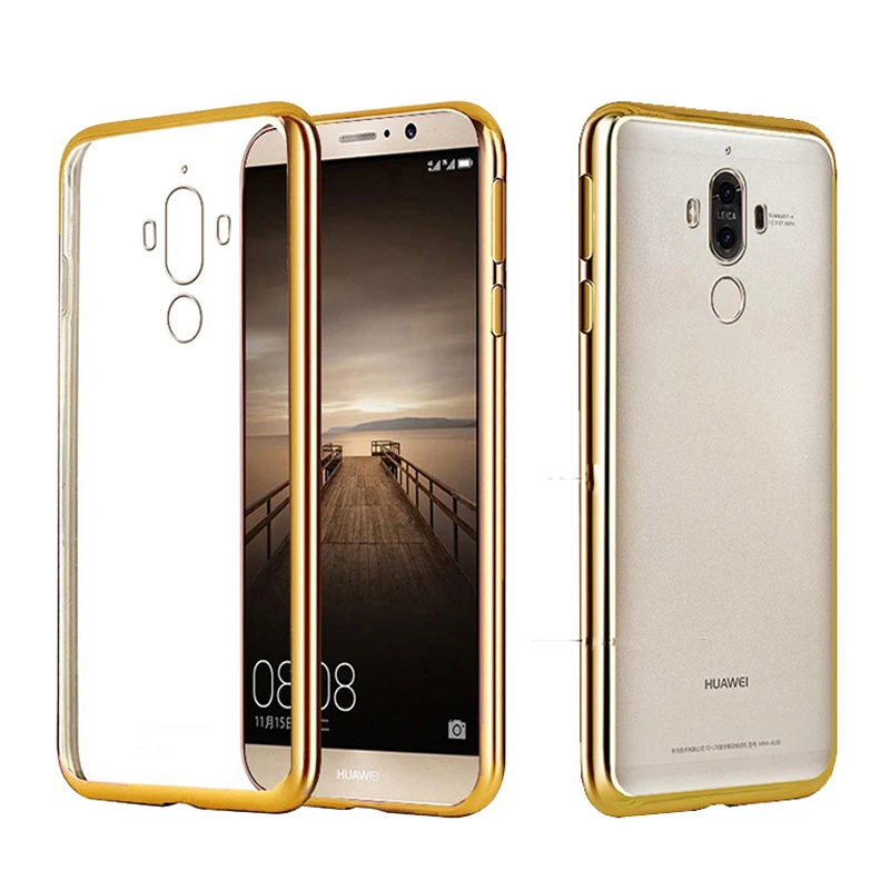 

Huawei Mate 9 Mate9 Case Colored Plating Frame Transparent Silicone TPU Soft Back Cover Phone Case for Huawei Mate 9 Soft Cover