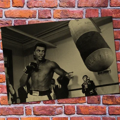 "Muhammad Ali" Винтажный Ретро плакат, крафт-бумага бумажные постеры для бара кафе украшение интерьера картина постер фильма - Цвет: Бургундия