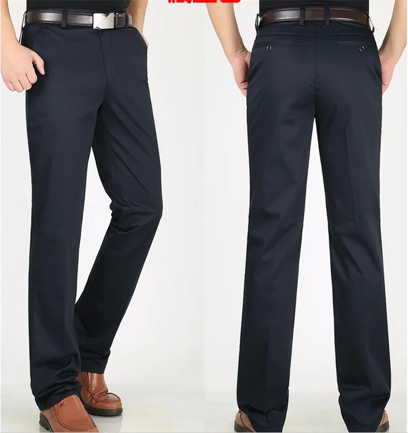 2019 новые летние мужские повседневные брюки тонкие брюки с высокой талией стрейч деловые мужские брюки свободные прямые мужские брюки