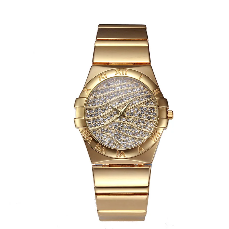 

Hip Hop Mens Watches Date Quartz Wrist Watches Roman Numerals Stainless Steel Watch Link Chain Bracelet For Men Jewelry