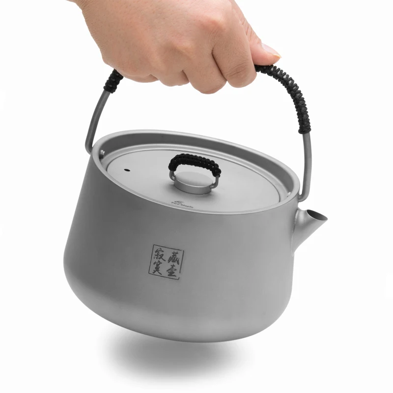 Fuego Arce 1L hervidor de titanio acampar al aire libre senderismo escalada café té agua inducción FMC-1701314