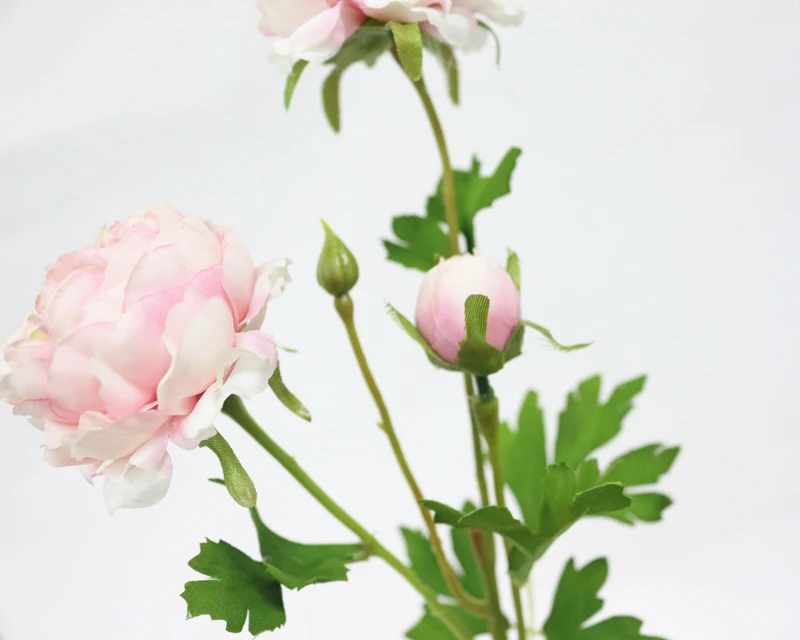 JAROWN Artificial 3 Heads Peony Flowers Branch Simulation Silk Fake Rose Flower For Wedding Decorations Home Party Decor Floers (18)