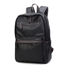 Wear-resistant Backpack Men Trendy Soft Leather Business Casual Daypack Laptop Travel Packsack Korean Style Fashion School Bag