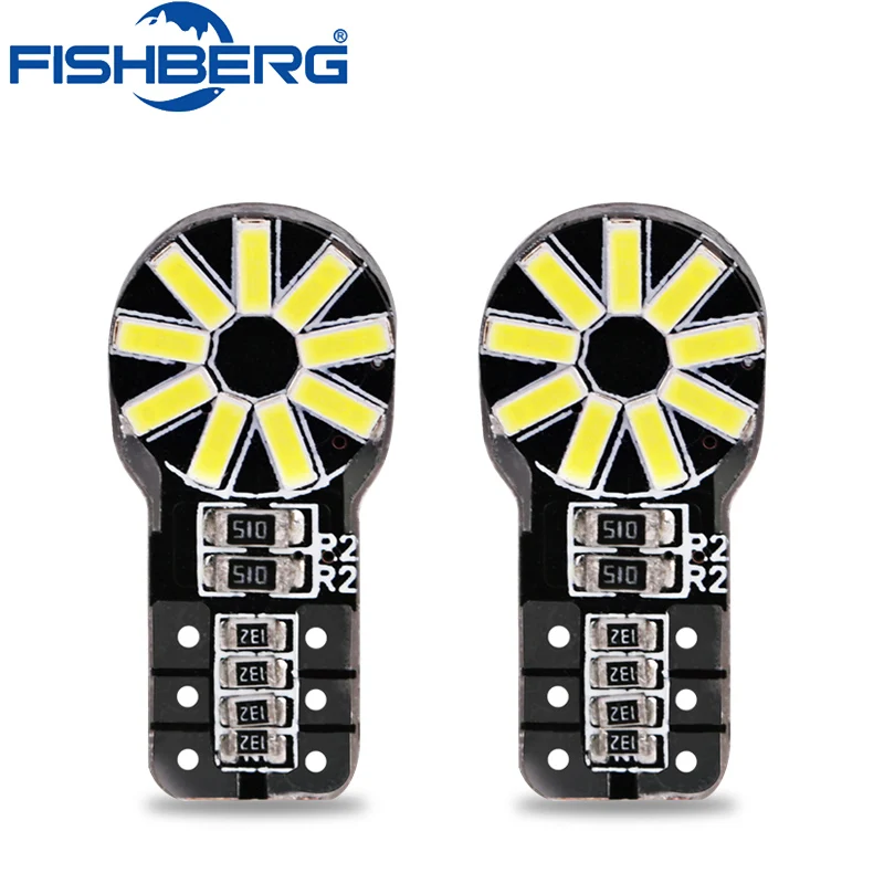 Автомобильные светодиодные лампы FISHBERG 2x Canbus T10 LED W5W 4014 SMD светильник 12 В для Ford Focus 2
