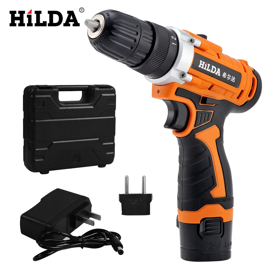 HILDA-12V-Electric-Drill-Rechargeable-Lithium-Battery-Electric-Screwdriver-Cordless-Screwdriver-Two-speed-Power-Tools