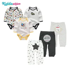 Летний топ с длинными рукавами для маленьких мальчиков, боди+ штаны, детские комбинезоны для новорожденных, комплекты одежды для маленьких мальчиков и девочек, милый комбинезон с рисунками животных