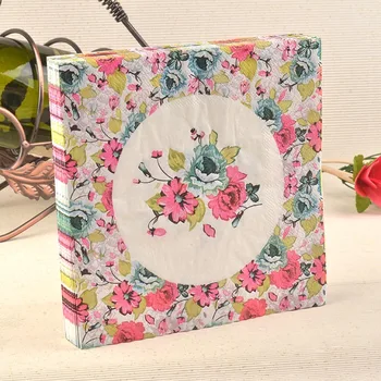 

New table napkins paper tissue decoupage vintage printed flower wedding birthday party cocktail cafe hotel home decoration mats