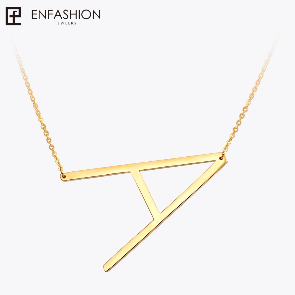 Fashion Letter Necklaces Pendants Alfabet Initial Necklace Gold ColorStainless Steel Choker Necklace Women Jewelry Kolye Collier