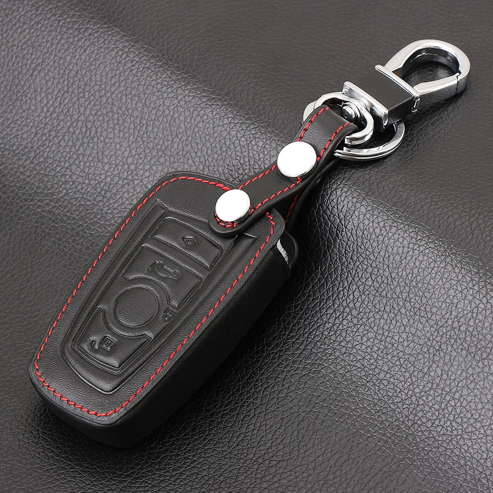

3 Button Leather Car Remote Key Fob Shell Cover Case For BMW M1 M2 M3 F05 F10 F20 F30 335 328 535 650 740 Skin Holder Protector