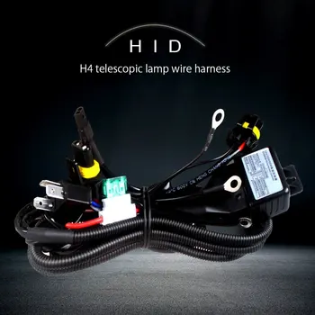 

12V 35W 55W HID Bi xenon H4 Wire Harness Controller for Car Headlight Retrofit connect hid bixenon projector lens Car Auto