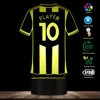 Camiseta de fútbol personalizado con luces LED nocturnas, personaliza tu nombre, lámpara de mesa con tu número, pantalla LED de acrílico, Kit de luz de fútbol ► Foto 3/6