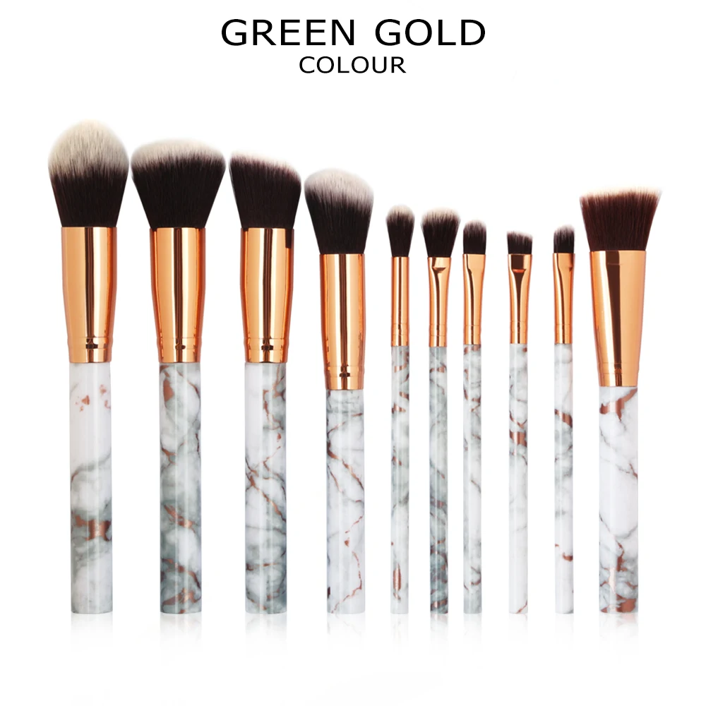 

10PCS Makeup Brushes Set Marble Pattern Powder Blush Eyeshadow Cosmetic Tool Kit