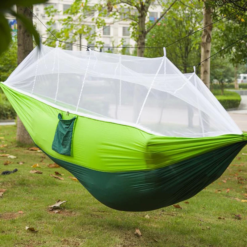 

1-2 Person Outdoor Mosquito Net Parachute Hammock Camping Hanging Sleeping Bed Swing Portable Double Chair Hamac