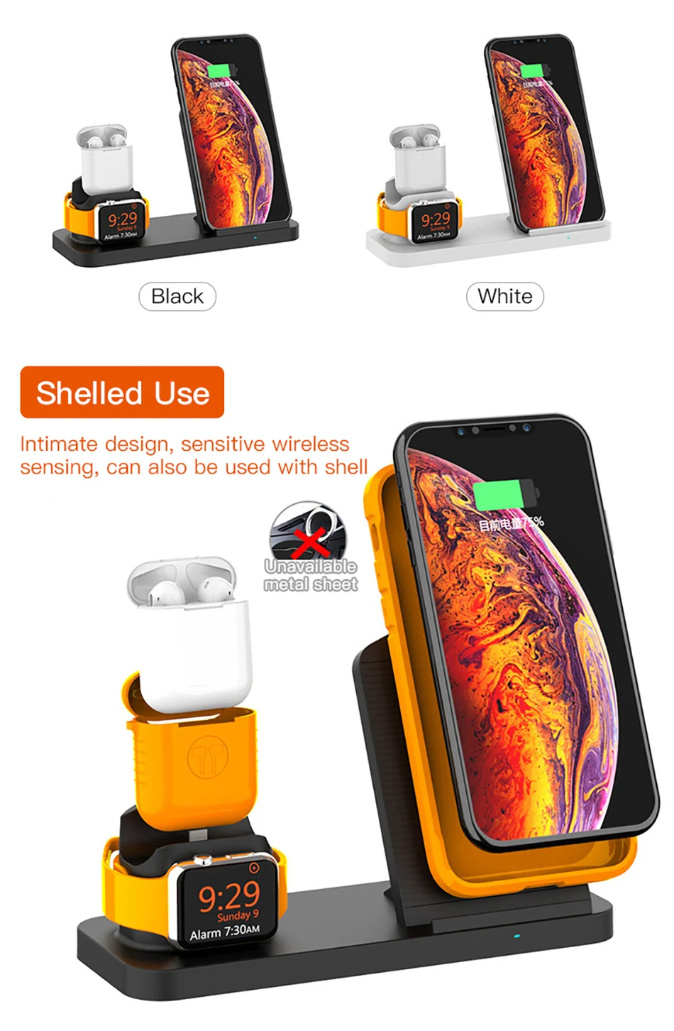 !ACCEZZ Fast Wireless Charger For Apple Watch 1 2 3 4 For iphone XS MAX XR X Samsung Xiaomi Phone Magnetic Charger For Airpods 2 (2)