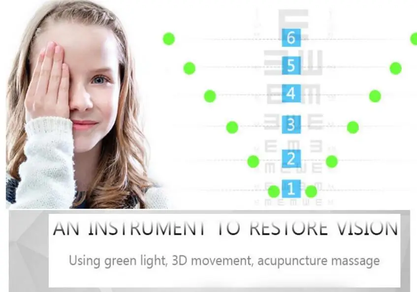Оптика 3D массажер для глаз восстановление близорукости очки EMS Акупрессура Уход за глазами массаж головы три месяца для восстановления 120 градусов зрения