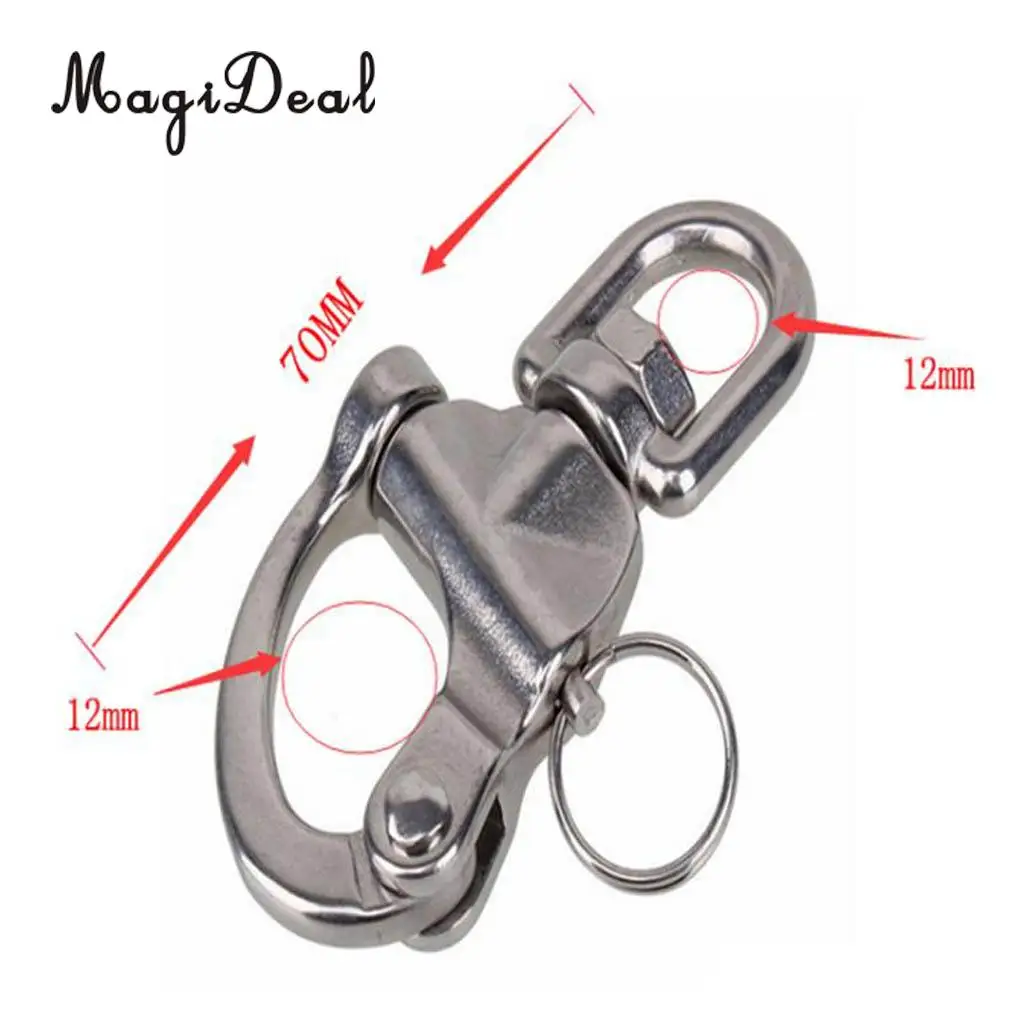 MagiDeal Premium Strong Durable 316 Stainless Steel Marine Boat Yacht Sailing Anchor Chain D Ring Swivel Snap Shackle with Eye