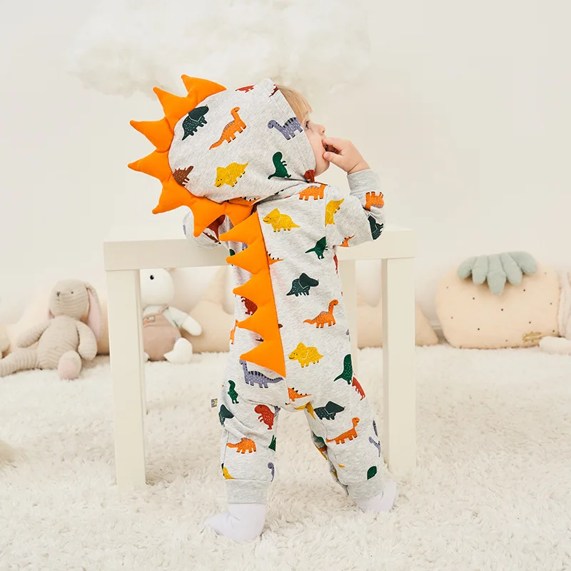 Baby Dinosaur Rompers Clothes Newborn Baby Girls Pajamas Jumpsuits Button Up Toddler Infant Kids Overall Children Cotton Outfits