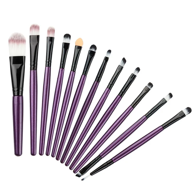 Purple Professional Eye font b Makeup b font Brushes font b Set b font Cosmetics Eyeliner