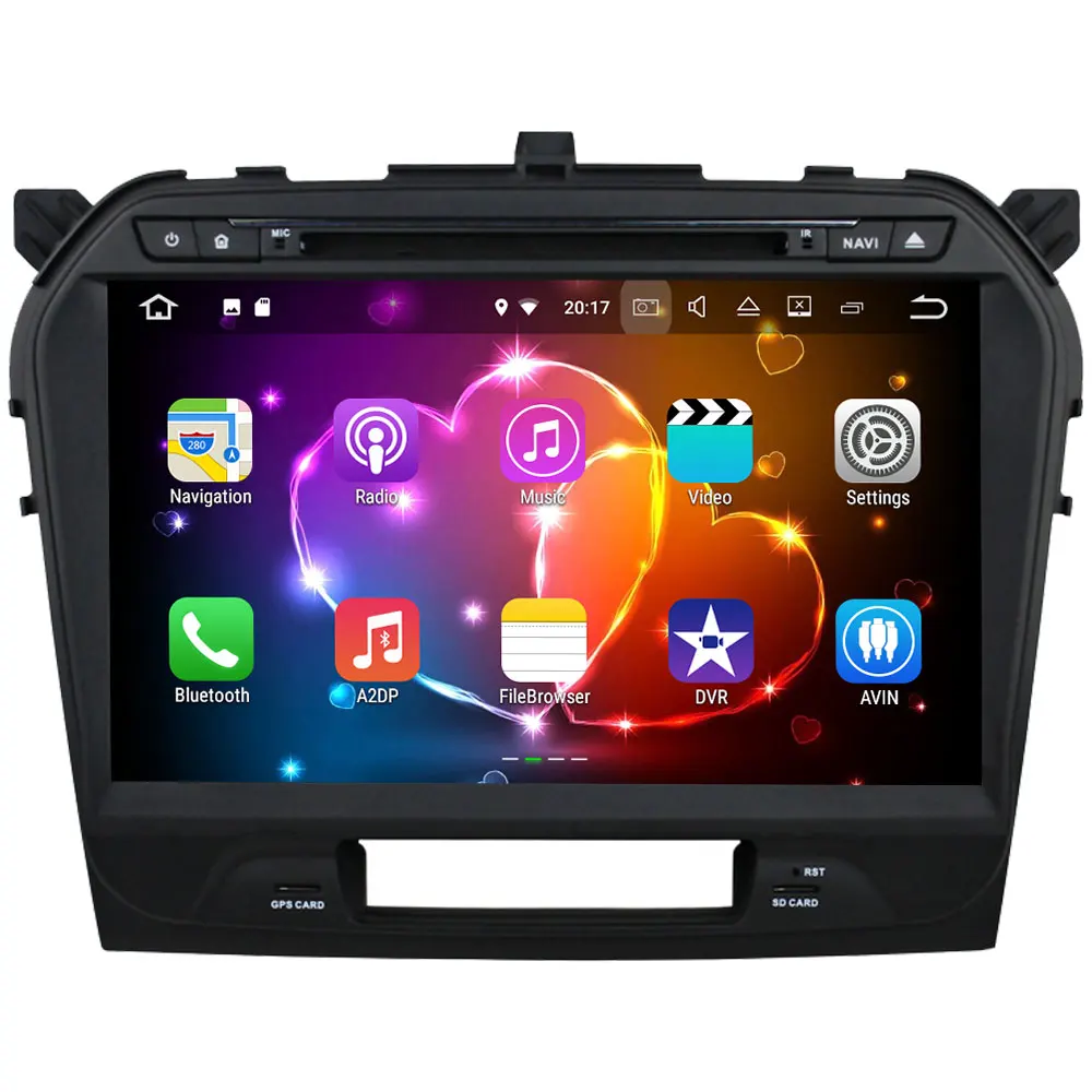 Top Double 2 din Android 8.0 Octa core 4GB RAM 32GB ROM GPS Navi Stereo Car Radio Digital Bluetooth for Suzuki Vitara 2015-2019 24