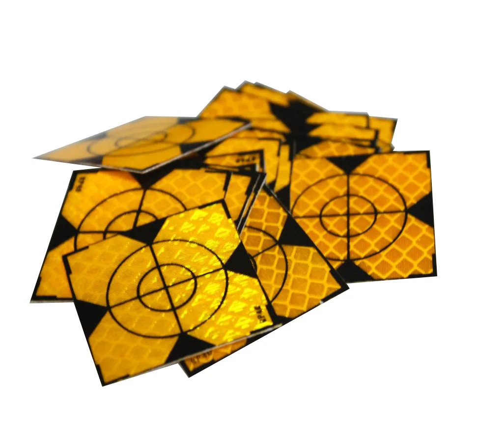 

60pcs Yellow Reflector Sheet 40 x 40 mm Reflective Tape Target for Total Station