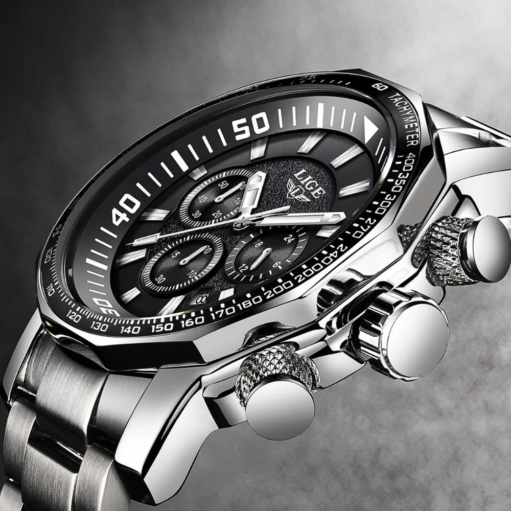 

Relogio Masculino 2018 LIGE Mens Watches Top Brand Luxury Fashion Quartz Clock Men's All Steel Waterproof Sport Military Watch