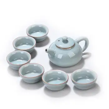 

Chinese Tea Set Chinese Celadon Kung Fu Tea Set Ceramic Teaware Set Travel Tea Cup Gaiwan Tea Pot Set Cultural Christmas Green