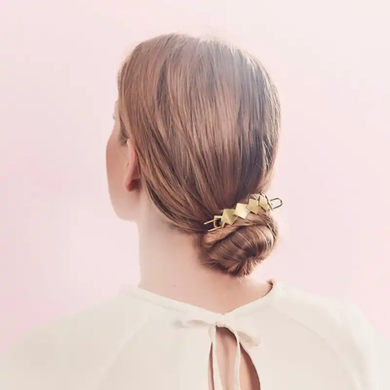 Unique Rose Gold Geometric Bun Cage Ethic Boho Hair Stick Set