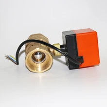 DN32(G1."), AC24V Электрический шаровой кран, латунь моторизованный шаровой клапан, тип коммутатора Электрический двухсторонний клапаны