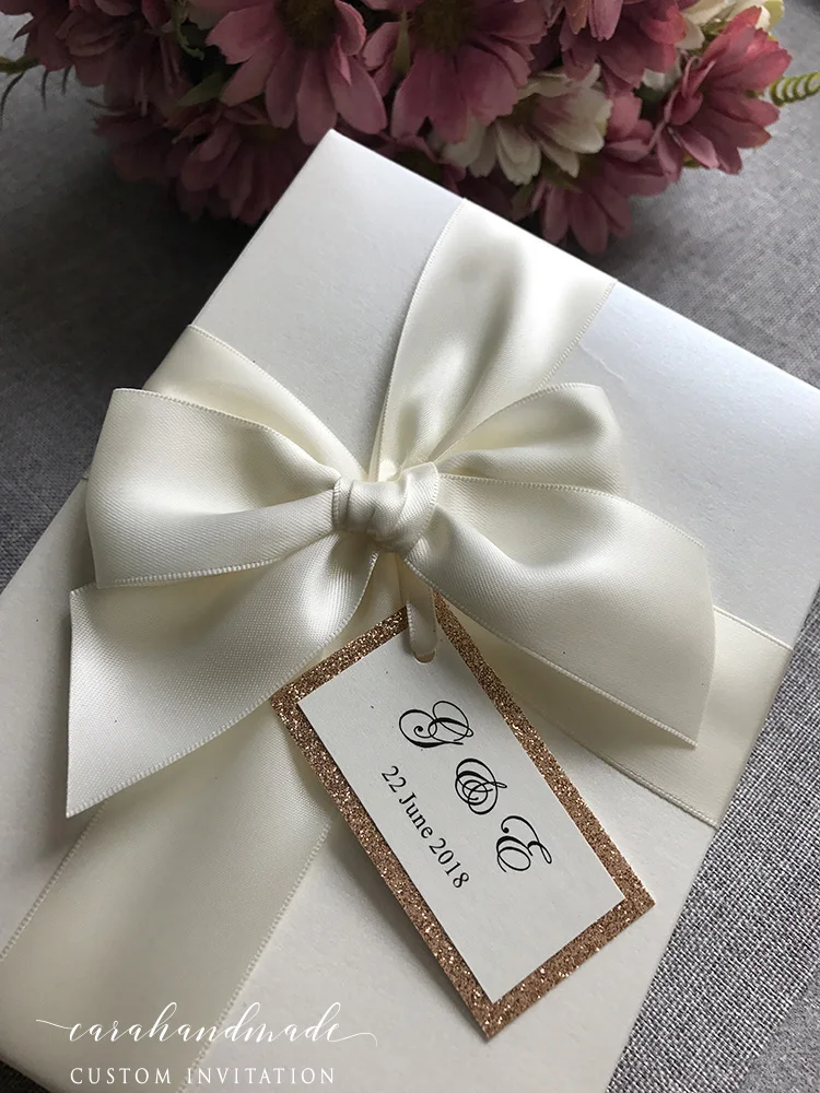 Fait Main Bricolage Cartes De Mariage Avec Champagne Or Paillettes Avec Boite Exterieure Aliexpress