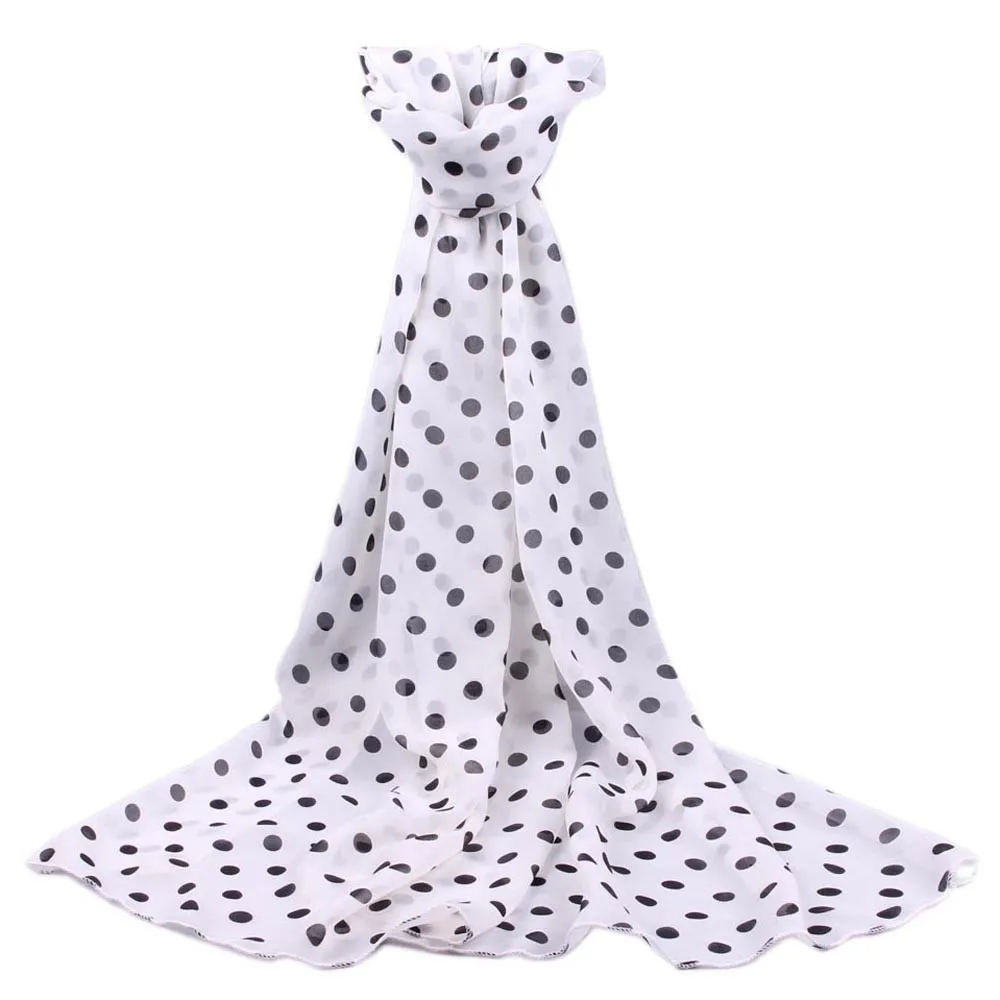 KLV 1 шт. женский шифоновый Длинный мягкий шарф-шаль в горошек шарфы красивые высокое качество хороший подарок шесть цветов 20190308