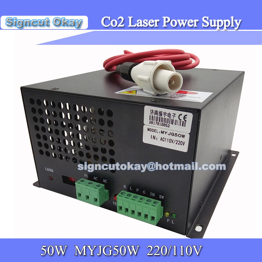 

Co2 Laser Power Supply MYJQ 50w 220V/110V used for Co2 Laser Tube 50W for Co2 Laser Cutting and Engraving Machine