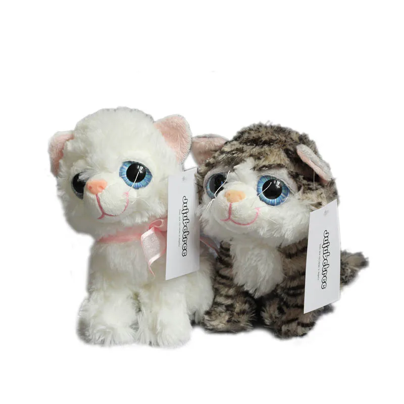 Big eye cat plush toy stuffed Tabby Cat birthday christmas gift new