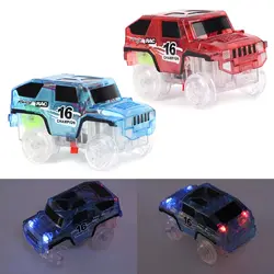 Светодио дный игрушечных автомобилей для DIY чудесное волшебный трек Светящиеся в темноте изгиб Flex Racing
