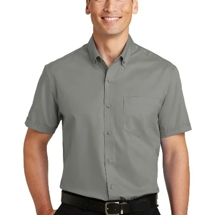 Port Authority S664 Short Sleeve Super Pro Twill Shirt Monument Grey - Extra Small (1)