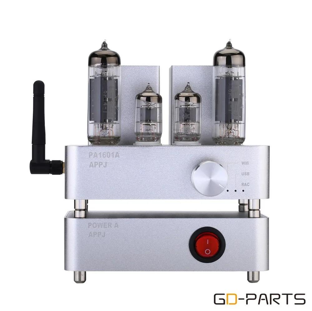 

Brand New APPJ PA1601A Vintage Mini 6J1 6P4 Tube Amplifier Desktop Wifi USB SD Card Player 3W+3W Silver