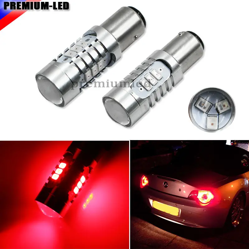 

iJDM Brilliant Red Strobe Flashing 12-SMD-5730 1157 2357 BA15 S25 P21/4W SRCK LED Replacement Bulbs For Car Brake/Tail Lights