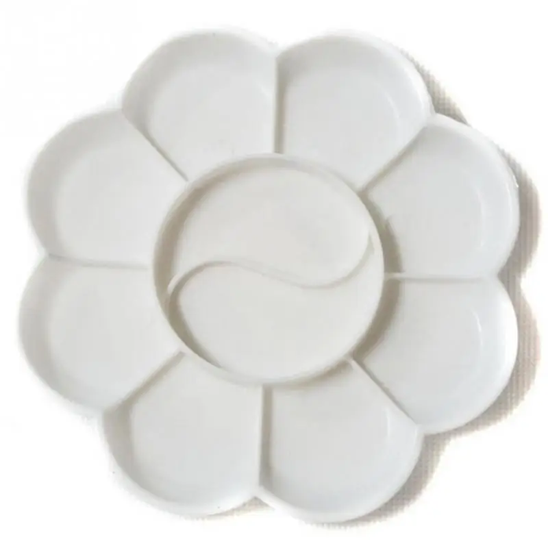 

Hot Sale 10 Grids Large Round Art Alternatives Paint Tray Artist Oil Watercolor Plastic Palette Supply White