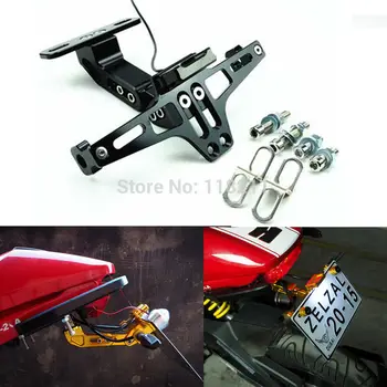 

RPMMOTOR Motorcycle License Number Plate Holder Mount Bracket Hanger Registration Plate Holder With LED Light for yamaha Honda