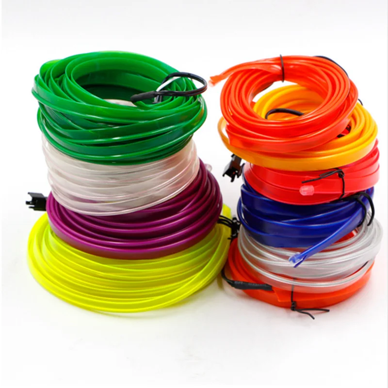 

LED Strip 2m 5m 2.3mm Skirt EL Neon Thread 6mm Sew Tag LED Strip Car Led Wire Rope Tube Waterproof Night Lights DIY Fashion Show