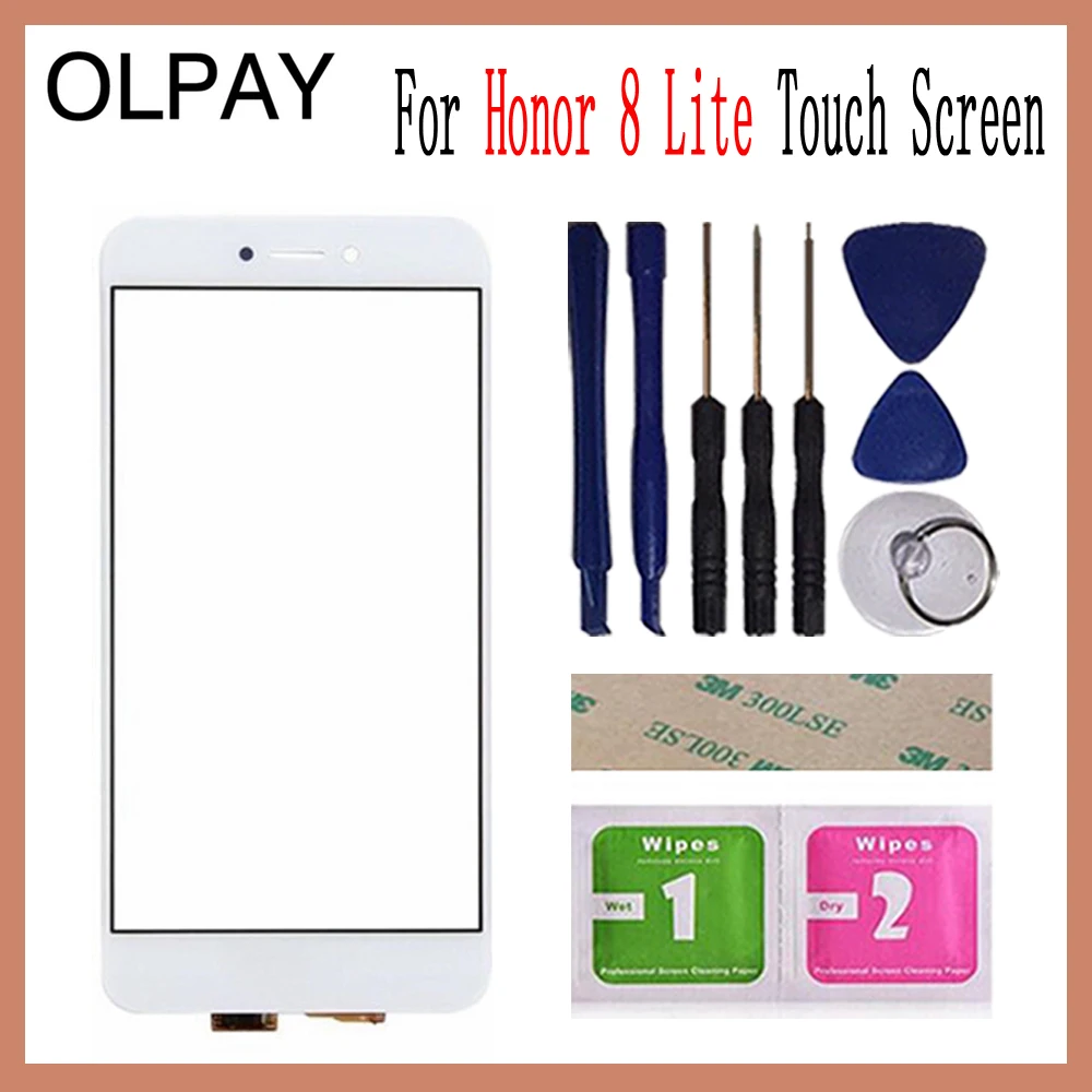 OLPAY 5," сенсорный экран для HuaWei Honor 8 Lite сенсорный экран дигитайзер Панель переднее стекло объектив сенсор инструменты клей+ салфетки