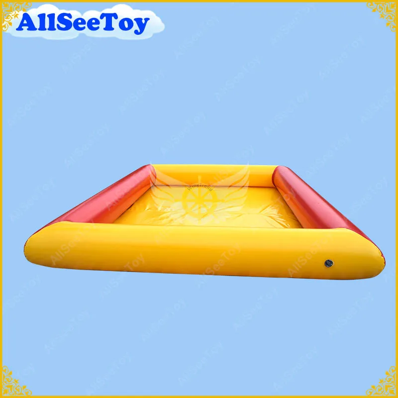36509 Piscine Deau Gonflable Rouge Et Jaune De 4 M Par 3 M Pour Des Enfants Piscine Matérielle De Savon De Bâche De Pvc De 06mm In Jeux