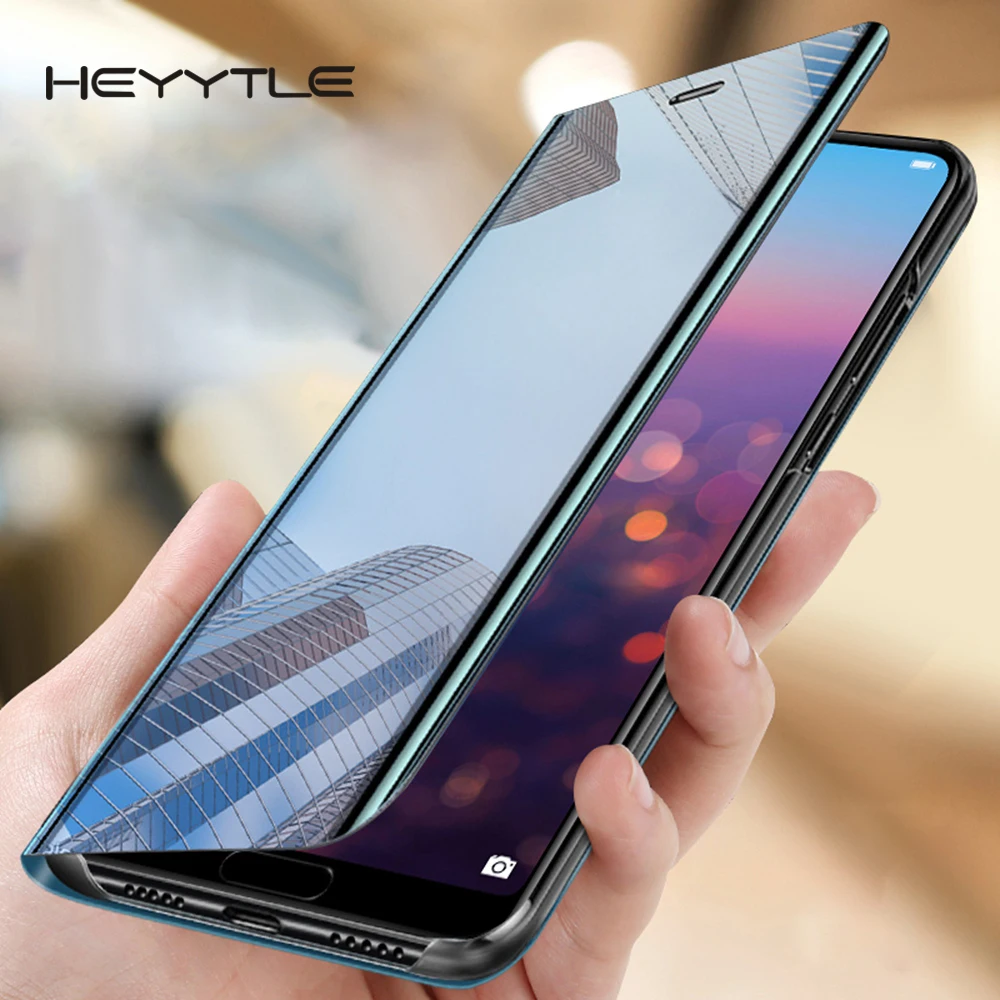 Зеркальный флип-чехол для huawei P Smart P10 P20 Lite P30 Pro прозрачный кожаный чехол mate 10 20 Nova 3
